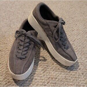 Tretorn Nylite Bold Platform Sneakers Womens 6 Gray Perforated Leather Casual